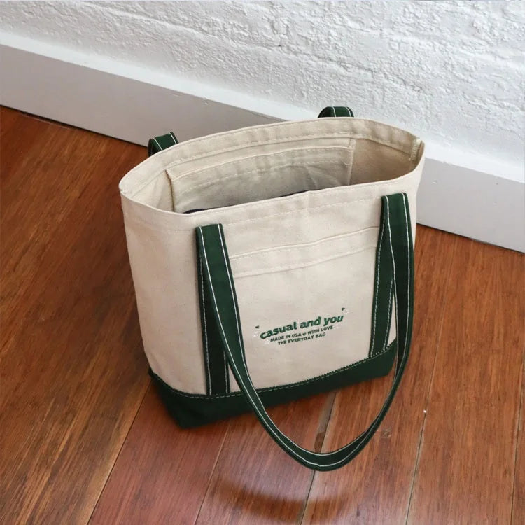 Heavyweight Cotton Canvas Reinforced Stitching Tote Bag