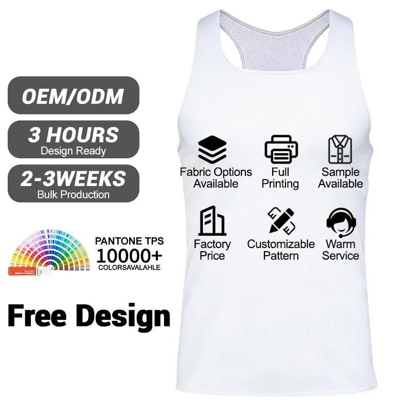 100% Polyester 140g Sublimation Race Tank | Custom Sleeveless Running Top