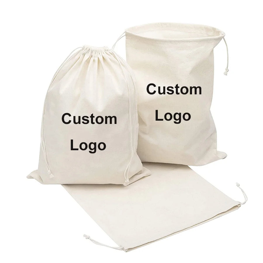 Recycled Cotton Woven Drawstring Pouch