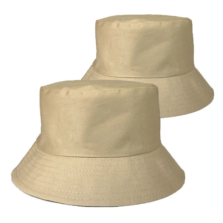 100% Cotton Canvas Embroidered Logo Fisherman Cap | Wholesale Adults Bucket Hats
