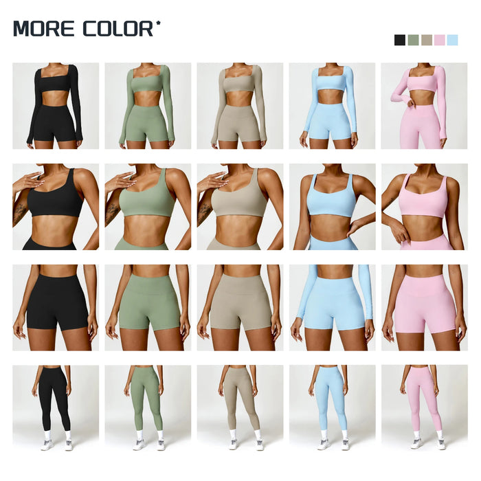 Nylon Spandex Seamless Knitted Scrunch Leggings Sports Outfit