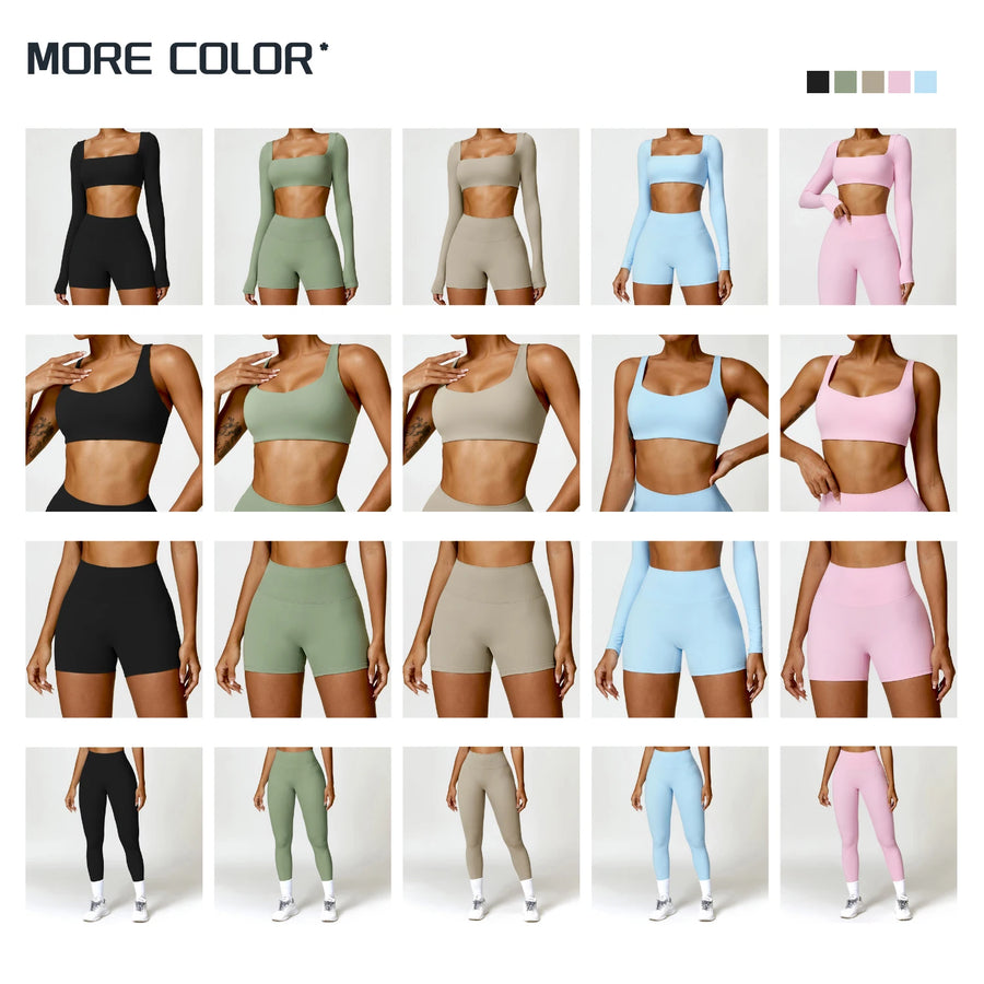 Nylon Spandex Seamless Knitted Scrunch Leggings Sports Outfit
