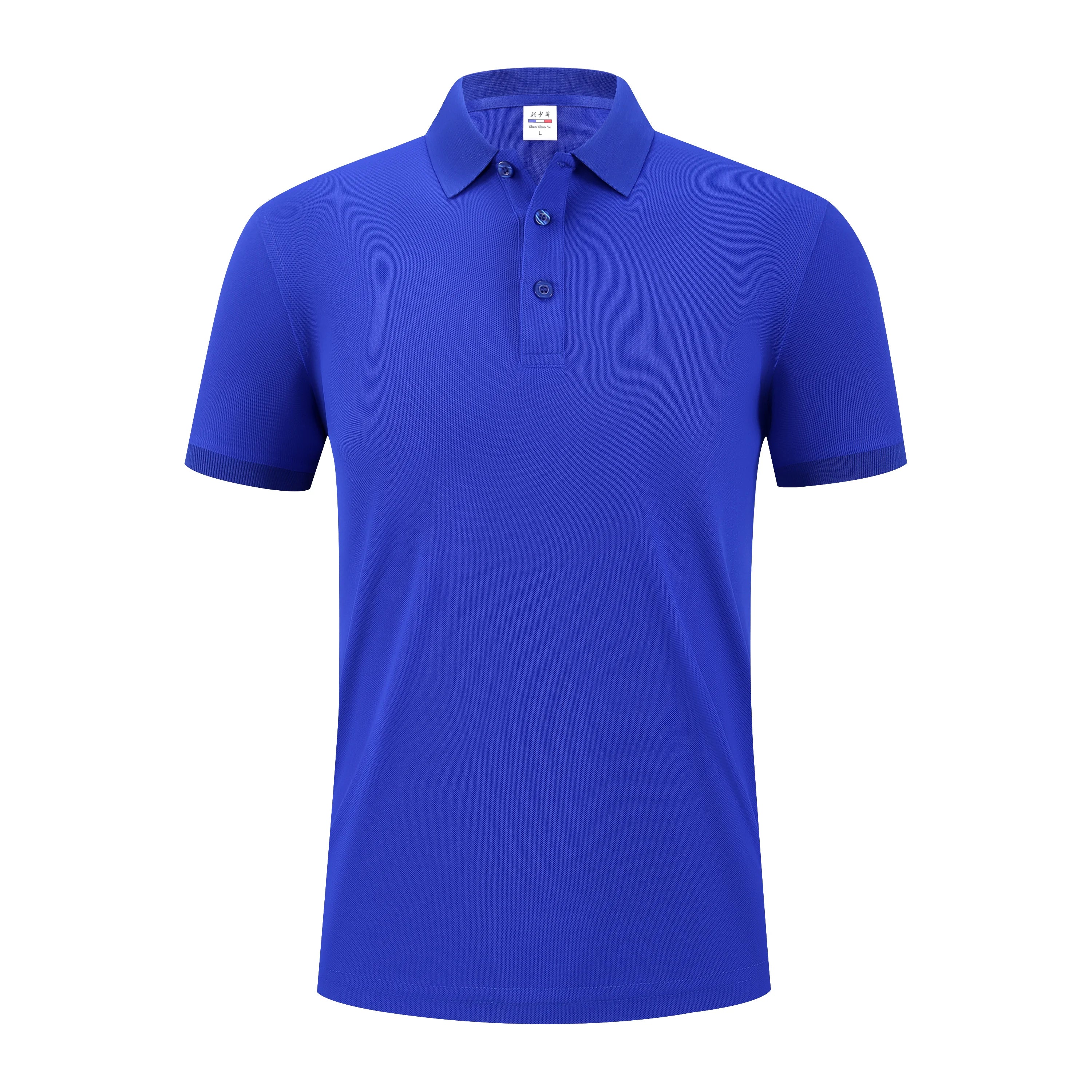 Customization Embroidery Logo 215Grams Knitted Polyester Embroidery Men Polo Shirt Work Uniform Clothes