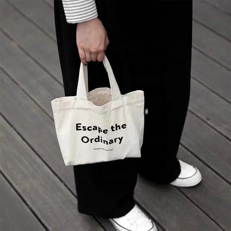 Recycled Cotton Plain Woven Foldable Tote Bag