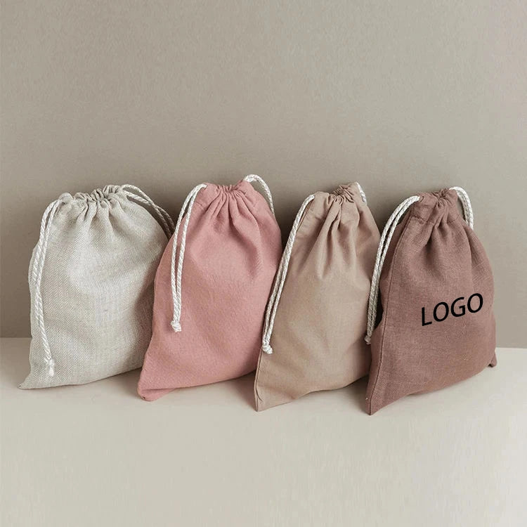 Organic Canvas Silk-Screened Jewelry Pouch