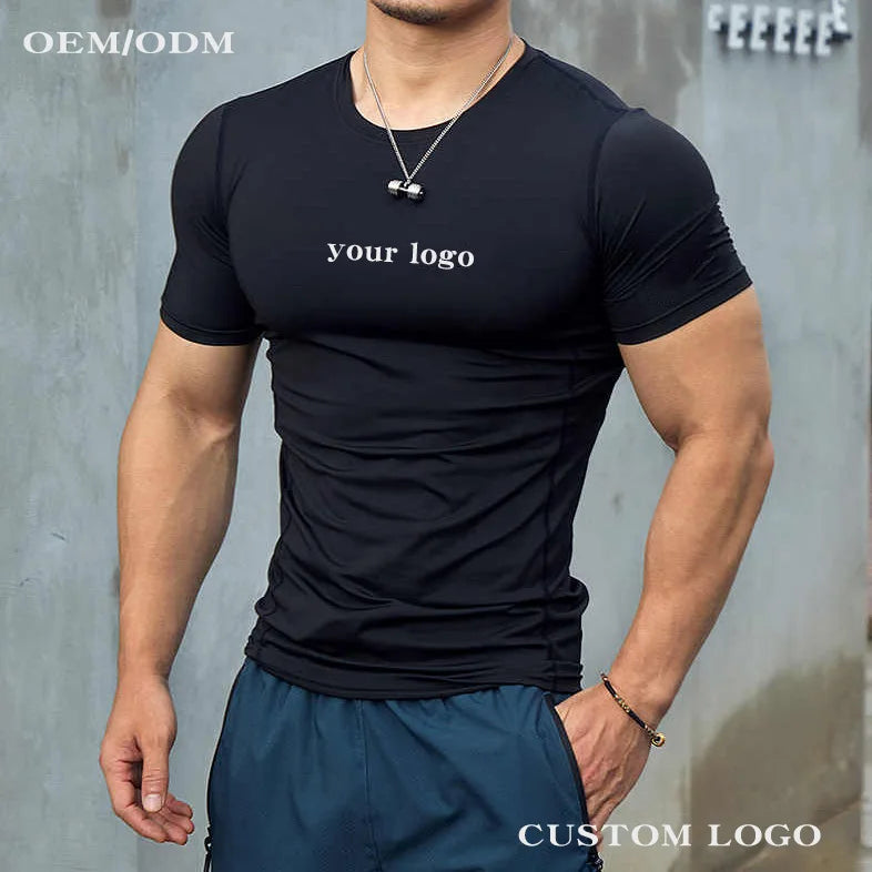 Polyester Spandex Interlock Knit Athletic Workout T-Shirt