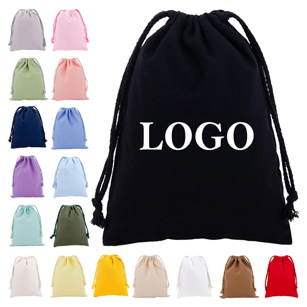 Cotton Canvas Value Drawstring Pouches