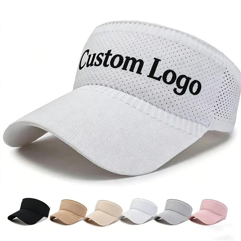 Cotton Mesh Sun Visor Hat with Wind Bug Deflectors Custom Logo Wholesale