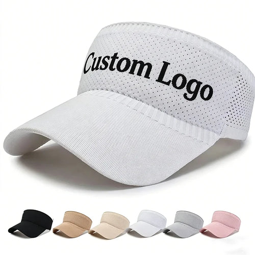 Cotton Mesh Sun Visor Hat with Wind Bug Deflectors Custom Logo Wholesale