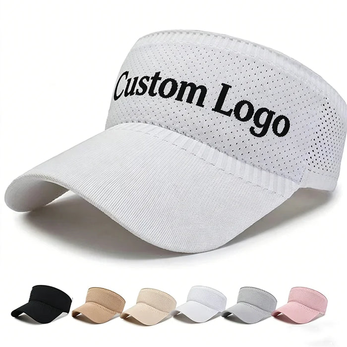 Cotton Mesh Sun Visor Hat with Wind Bug Deflectors Custom Logo Wholesale