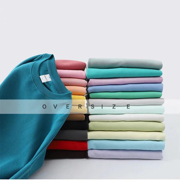 300Gsm Cotton Fabric Custom Embroidery Pullover | Wholesale Oversized Crew Neck Sweatshirts