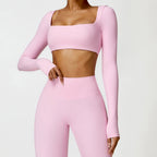 Nylon Spandex Seamless Knitted Scrunch Leggings Sports Outfit
