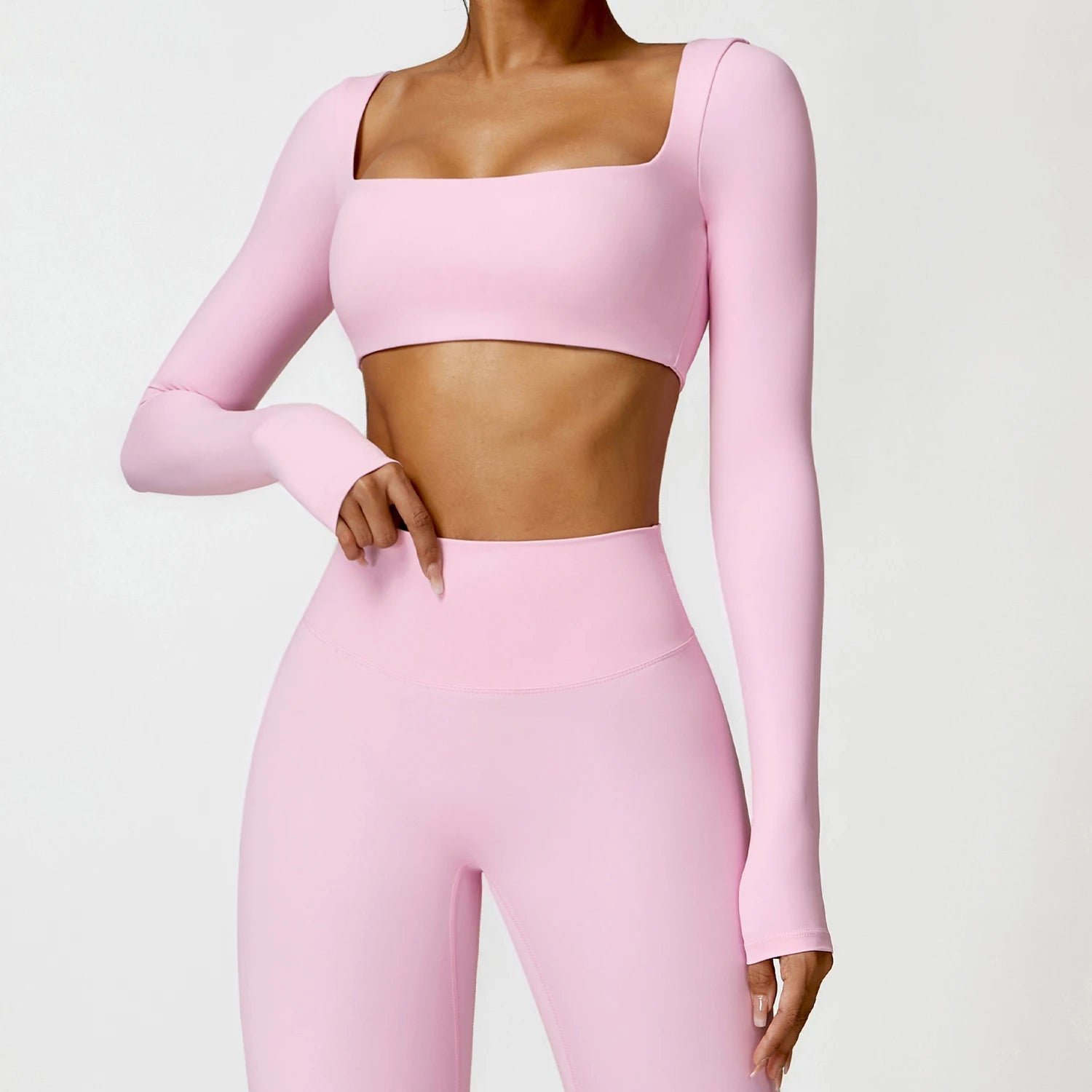 Nylon Spandex Seamless Knitted Scrunch Leggings Sports Outfit