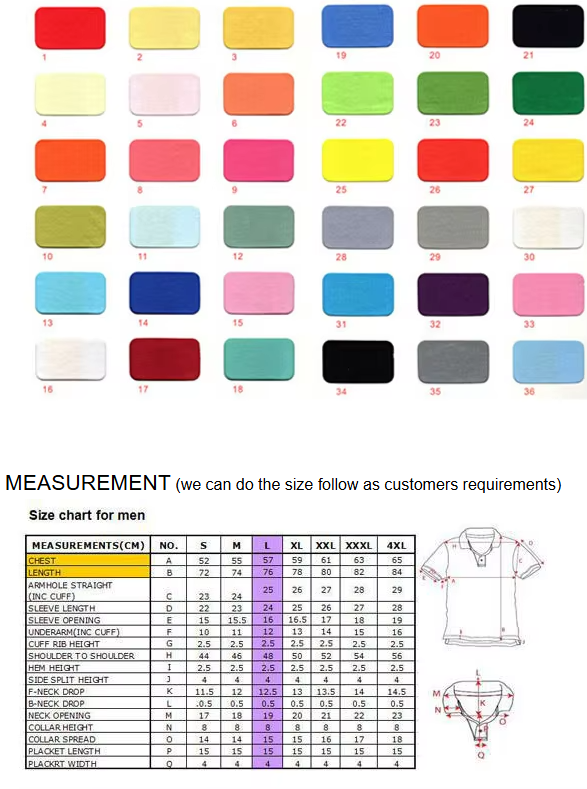 Size Guide for Custom Logo Quick Dry Breathable Men Training Shirt Athletic Top 170GSM Polyester Long Sleeve Safety Hoodie