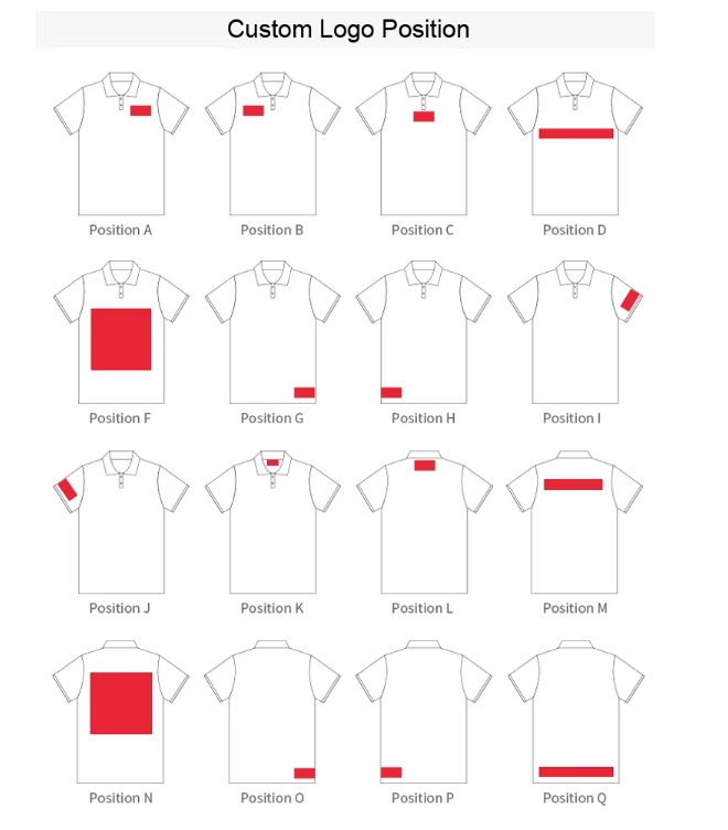 Size Guide for High Stretch Polyester Elastane Sublimation Uniform Polo Shirt Custom Polo T Shirt With Logo