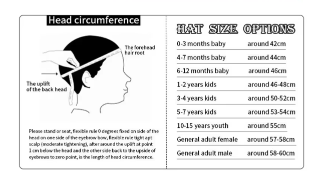 Size Guide for Cotton Mesh Sun Visor Hat with Wind Bug Deflectors Custom Logo Wholesale