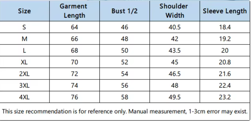 Size Guide for Customization Embroidery Logo 215Grams Knitted Polyester Embroidery Men Polo Shirt Work Uniform Clothes