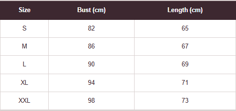 Size Guide for 90/10 Poly Spandex Custom Logo Sleeveless Yoga Top | New Women Workout Tank